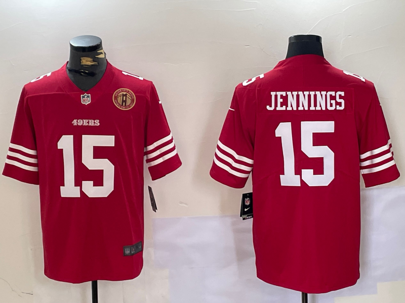 Men San Francisco 49ers #15 Jennings red 2025 Nike Limited NFL Jersey style 6